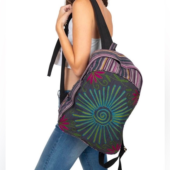 Hand Embroidery Boho Backpack - Picture 2 of 2